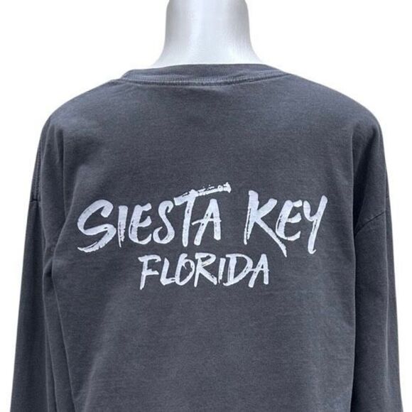 Siesta Key Top Long Sleeve Gray Shirt Large Unisex Comfort Colors Heavyweight - Picture 8 of 12